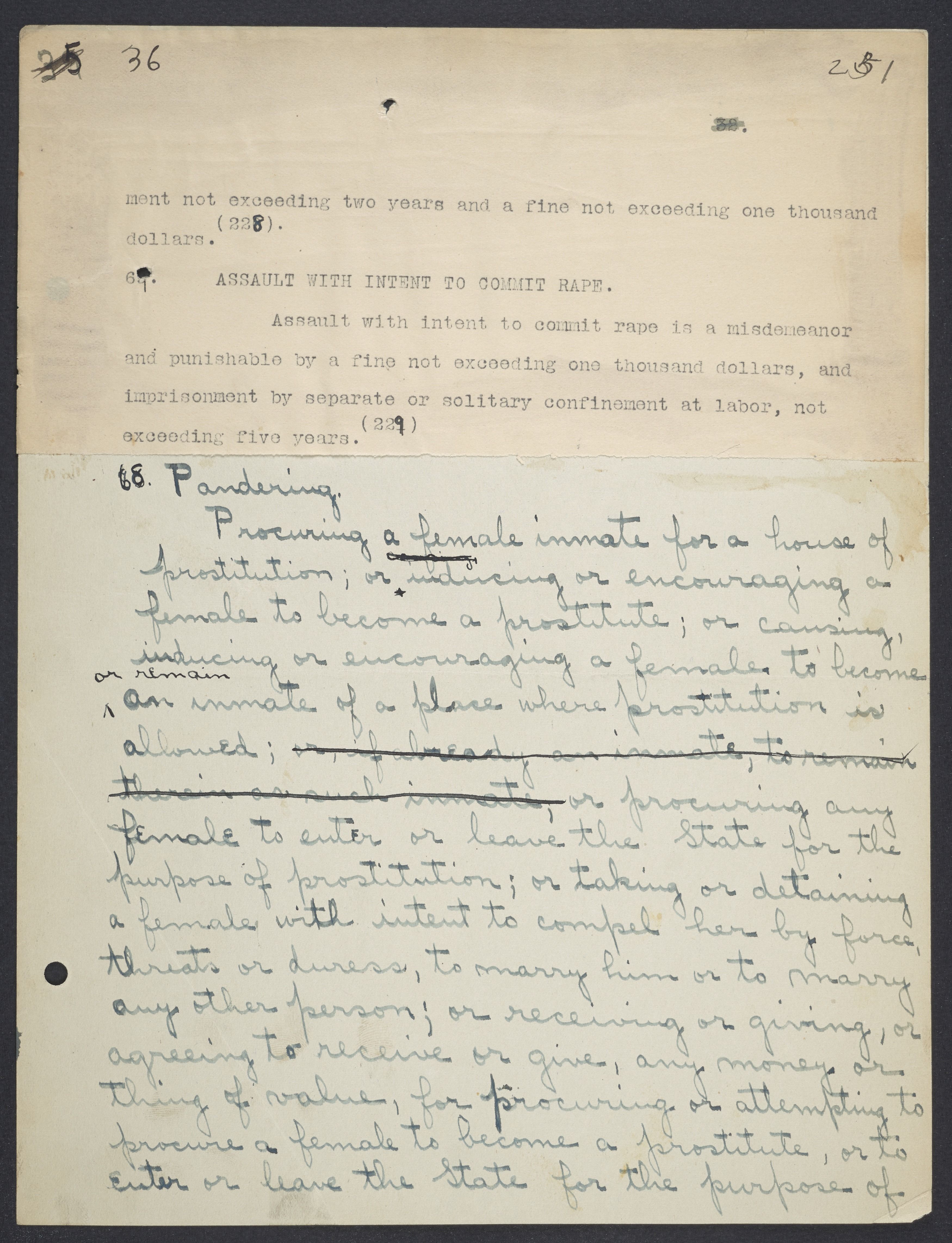 page of handwritten and typewritten manuscript