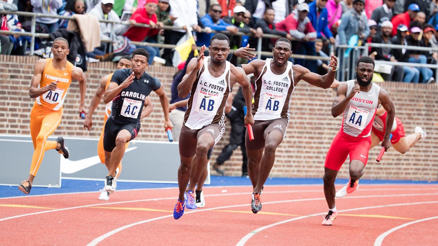 College runners compete in the Penn Relays at Franklin Field.