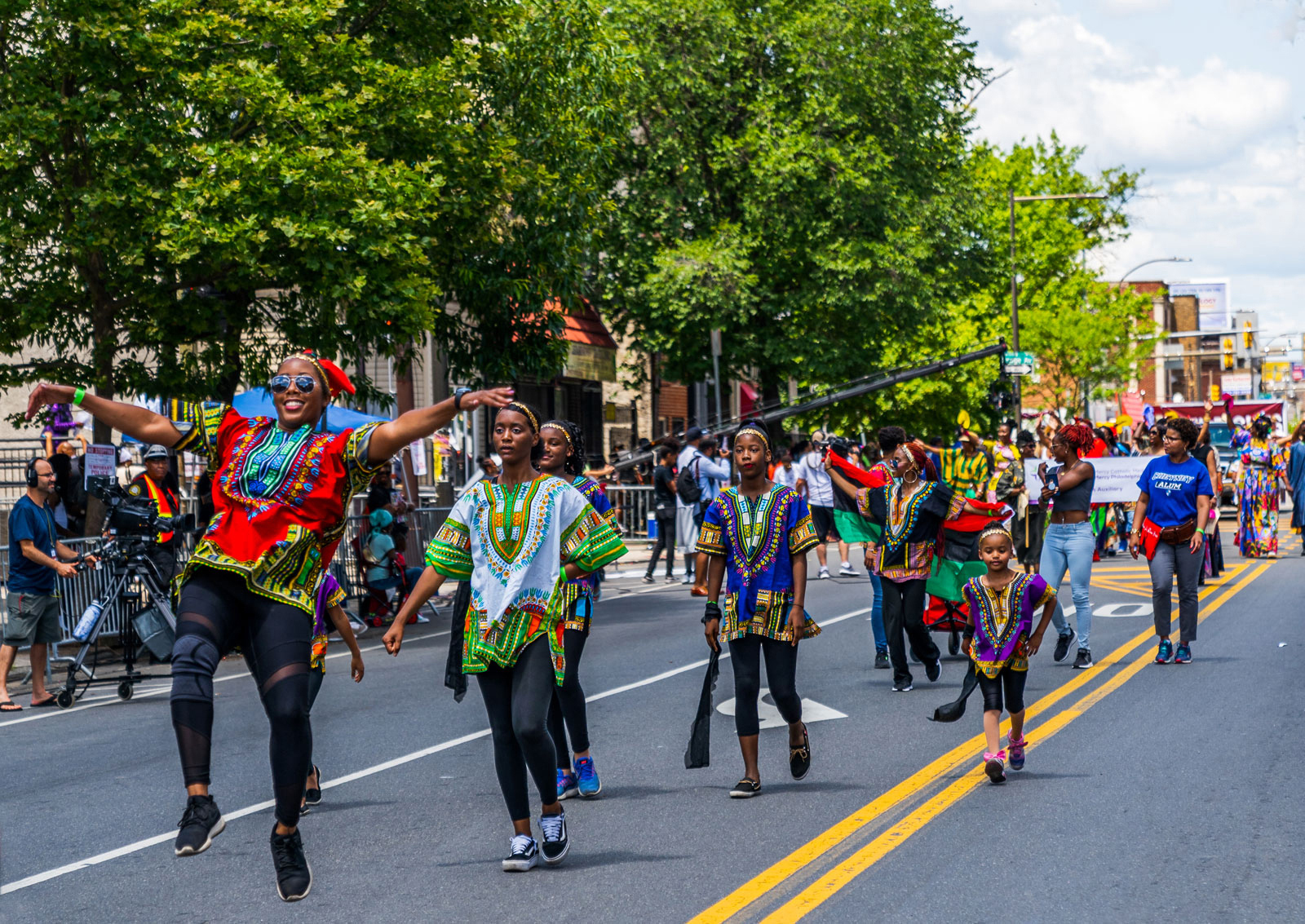 A Juneteenth parade in Philadelphia streets.