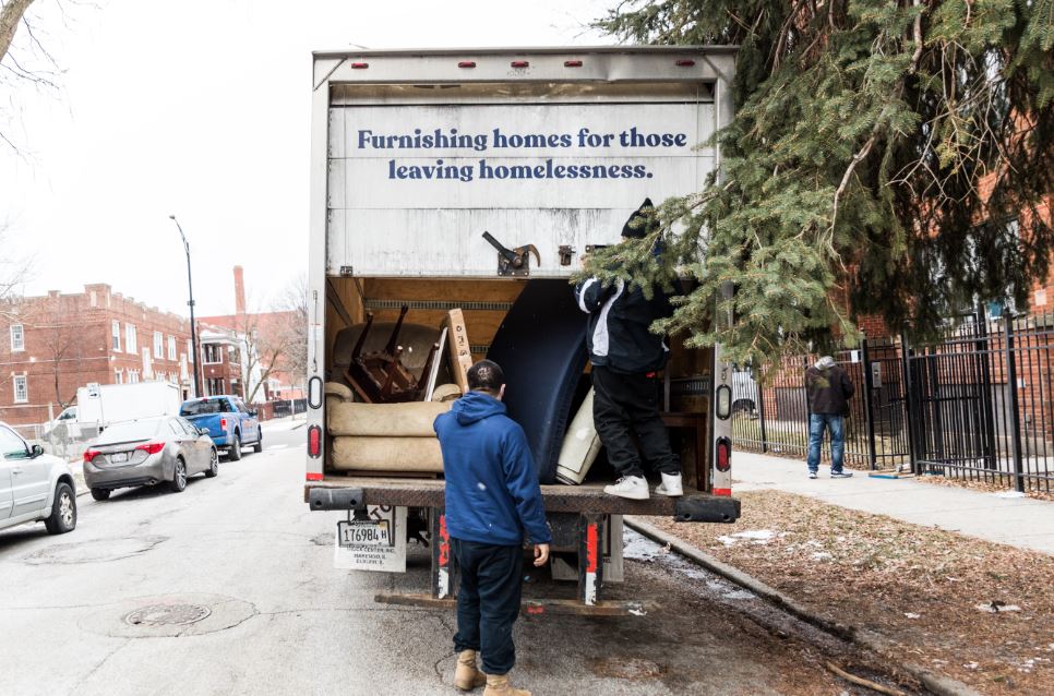 Truck full of household items