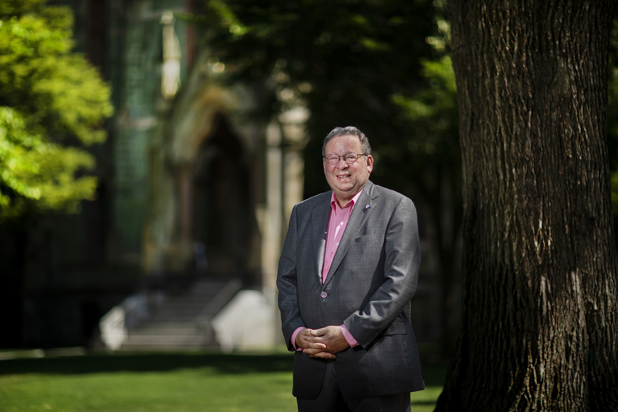 David L. Cohen outside of College Hall