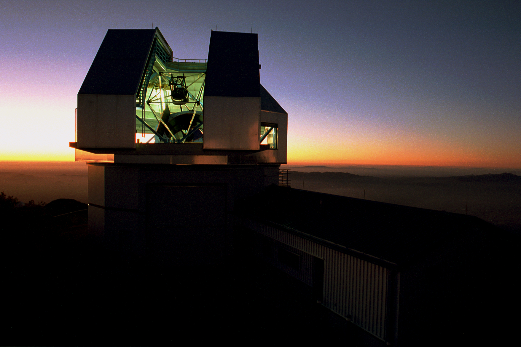 a telescope observatory at dusk