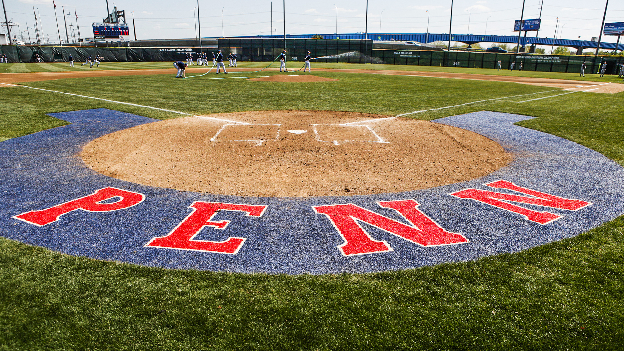 Looking out from home plate at Penn's Meiklejohn Stadium.