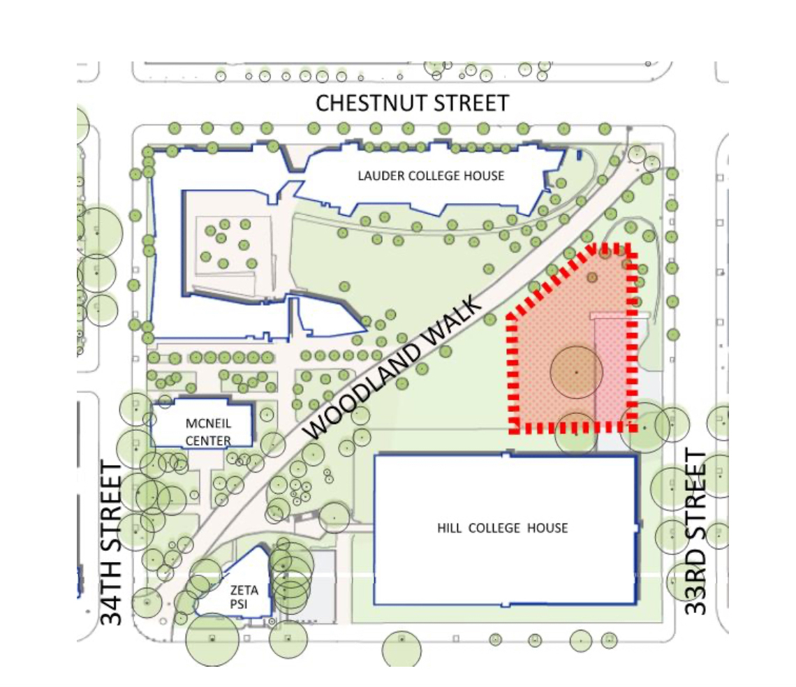 Architectural rendering of site map of proposed performing arts space.