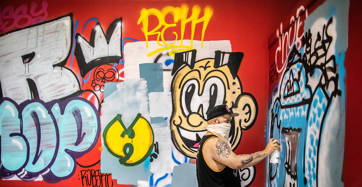Roberto Lugo brings street graffiti and portraiture to the Arthur Ross  Gallery