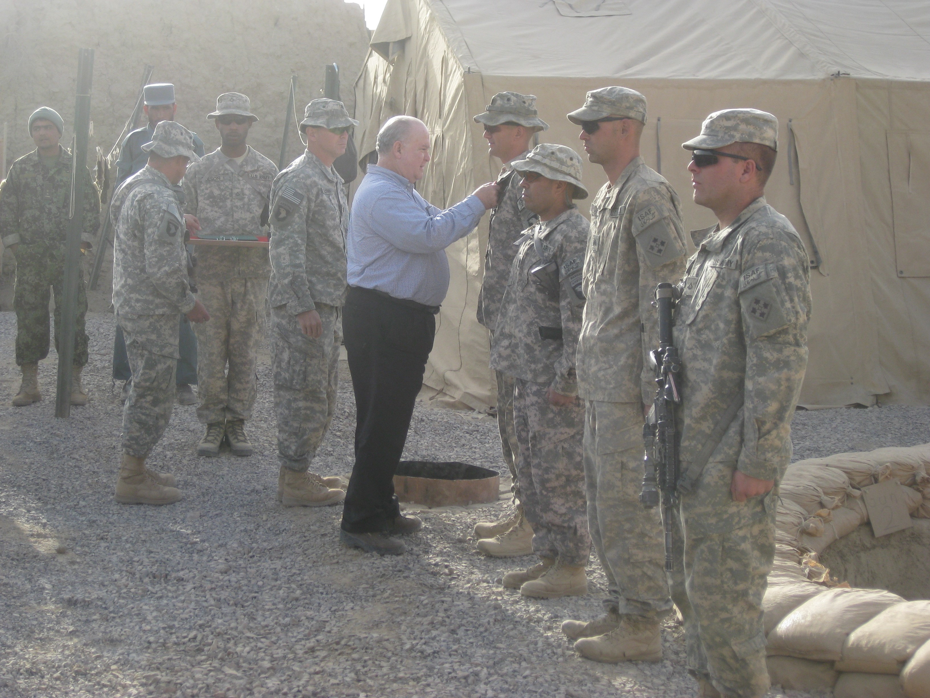 Joseph Westphal with American soldiers in Afghanistan