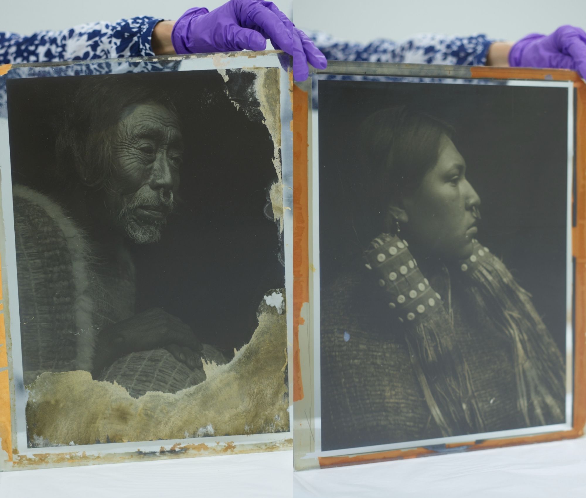 Two photographs of Indigenous people side-by-side