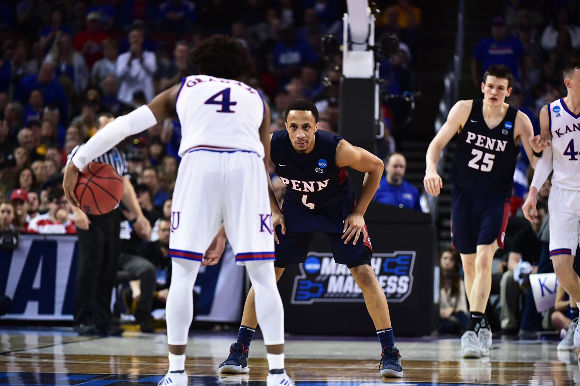 No. 16 seed Penn takes on No. 1 seed Kansas in the First Round of the 2018 NCAA Division I Men’s Basketball Tournament.