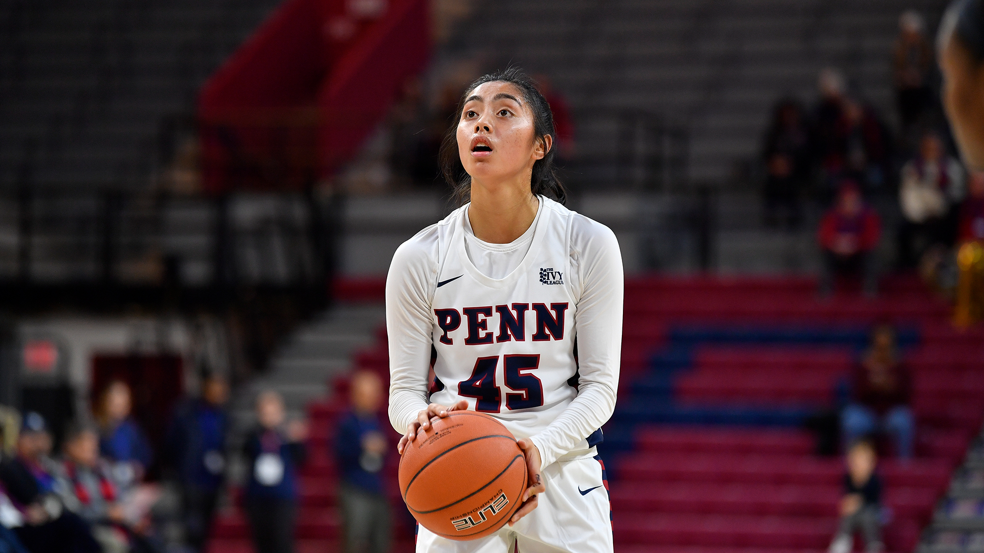 Padilla is set to shoot a foul shot during a game at the Palestra.