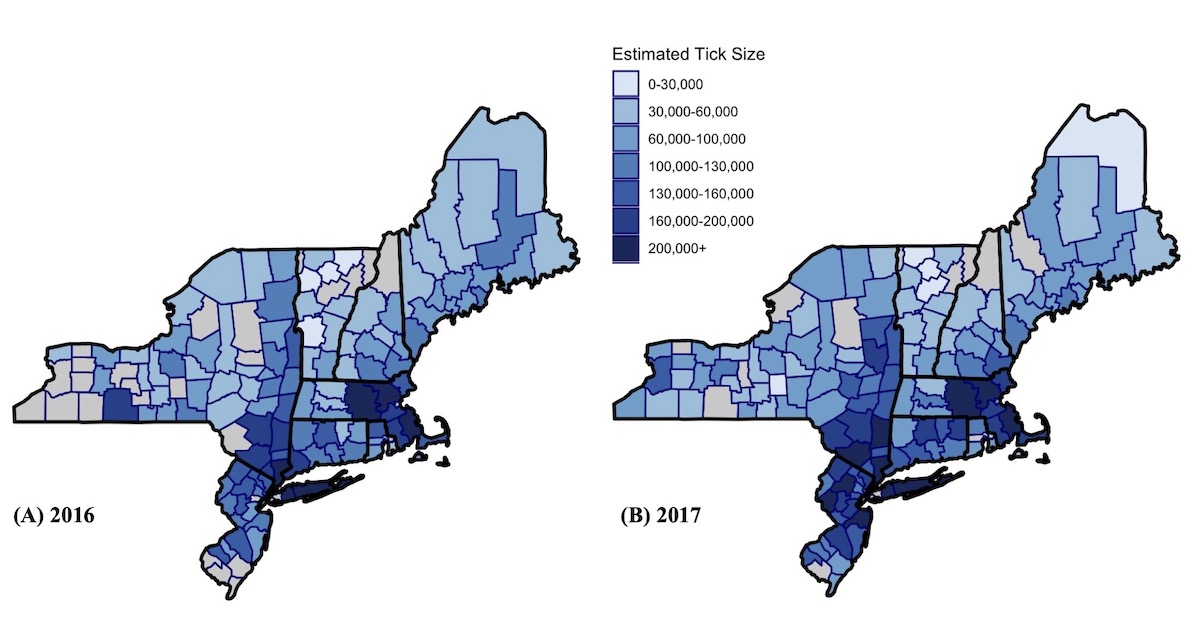 A better estimate for tick numbers with 'citizen science' data