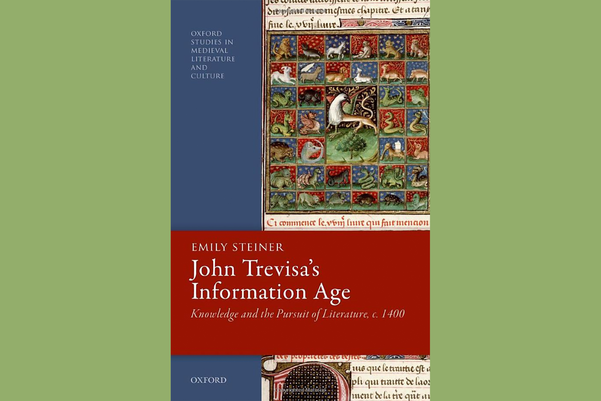 Book cover of Emily Steiner’s book “John Trevisa’s Information Age.”