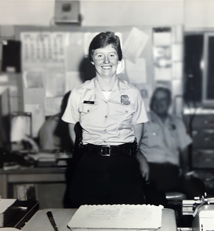 Maureen Rush in PPD uniform, black and white photo