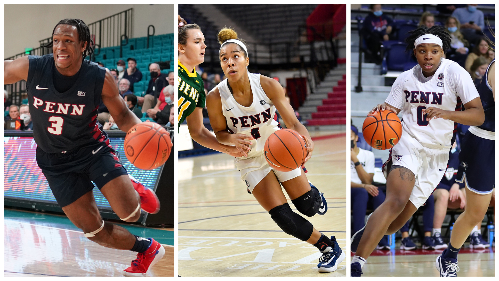 From left, sophomore guard Jordan Dingle, senior forward Kennedy Suttle, and sophomore guard Jordan Obi.