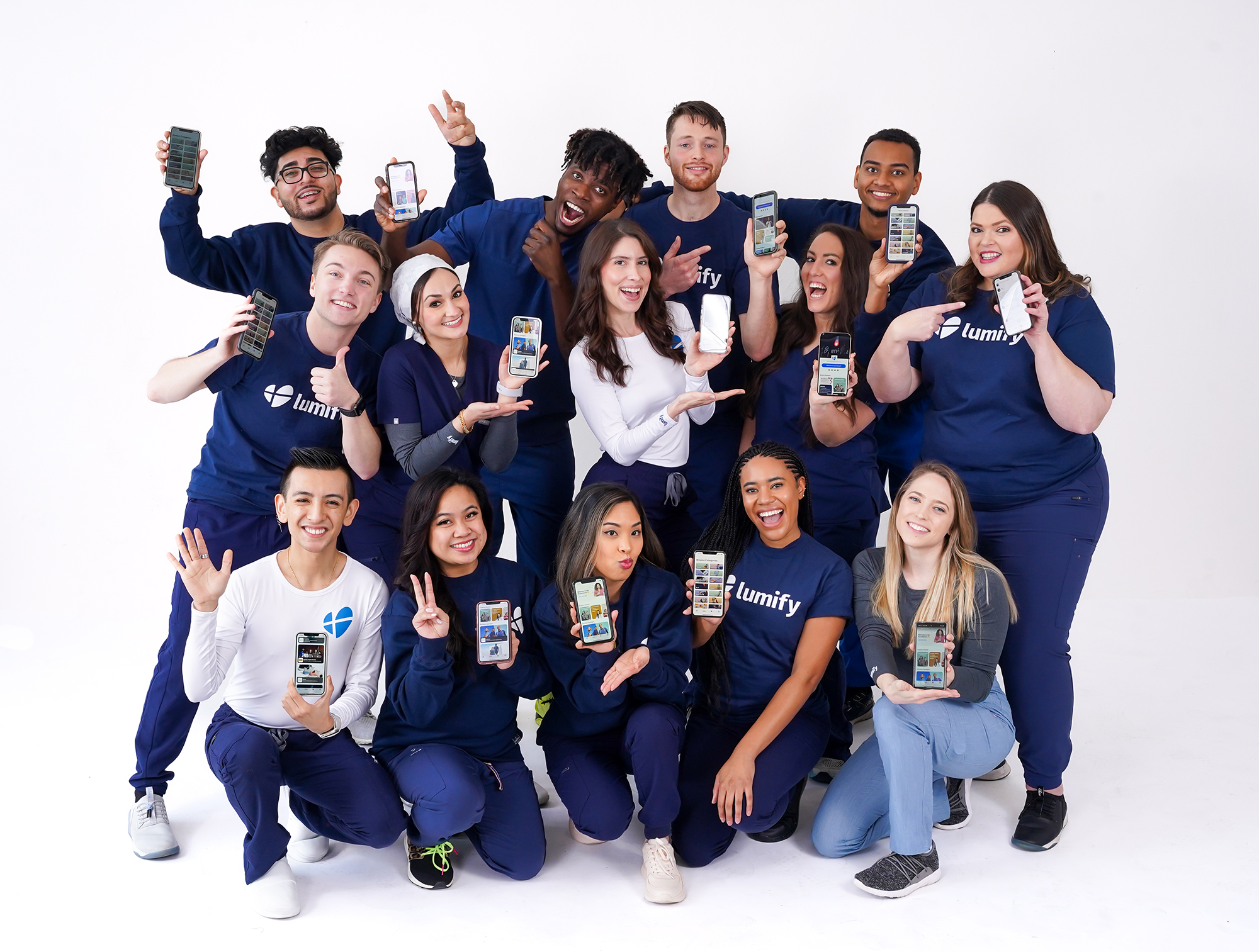 group photo of nurses with the lumify app