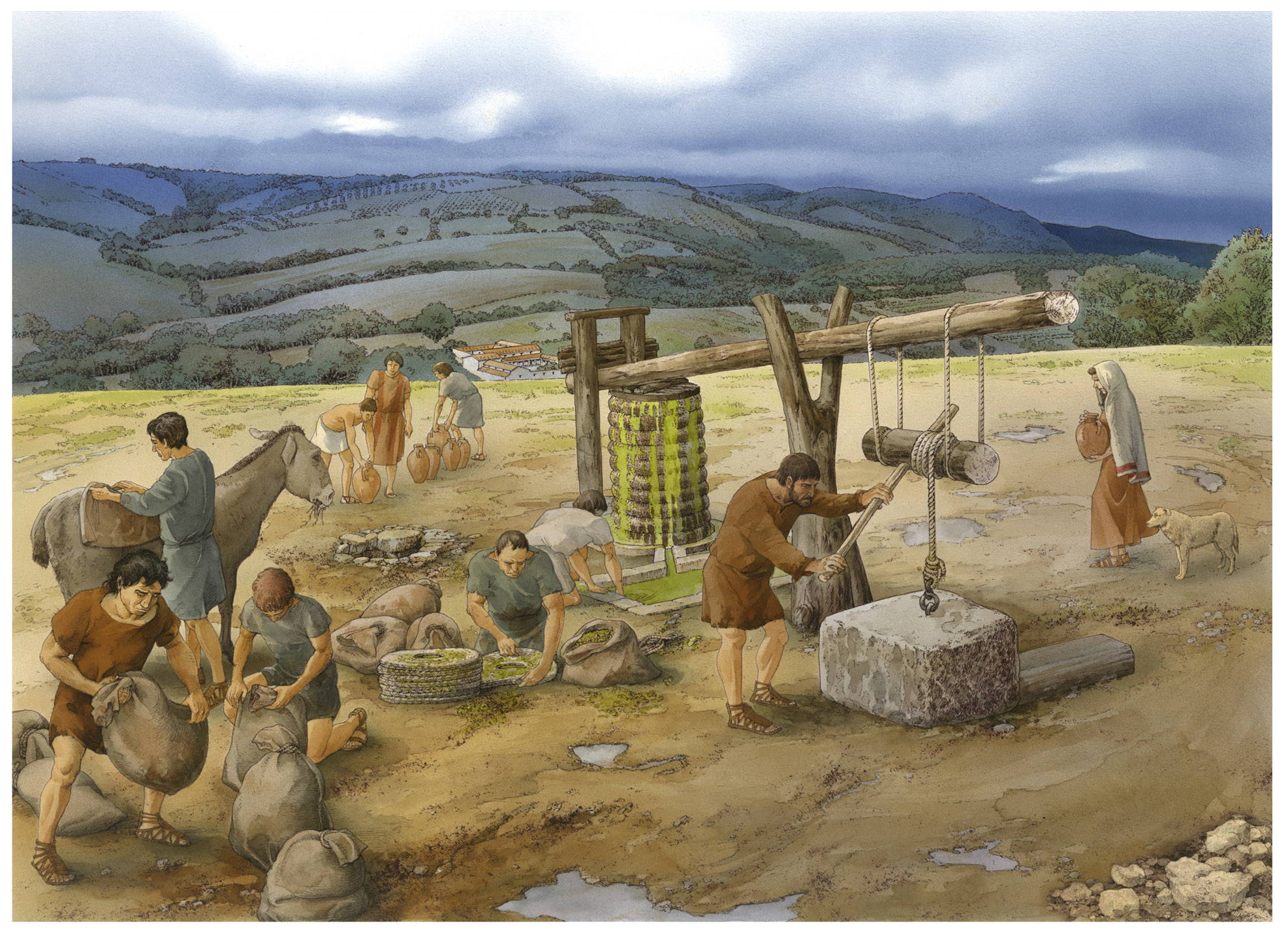 illustration of Roman peasants