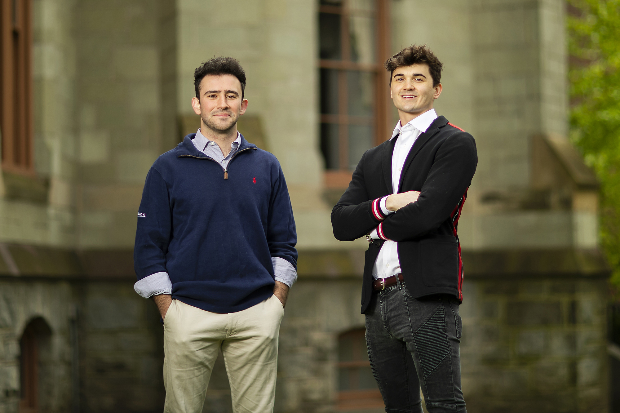 William and Luka pose in front of College Hall