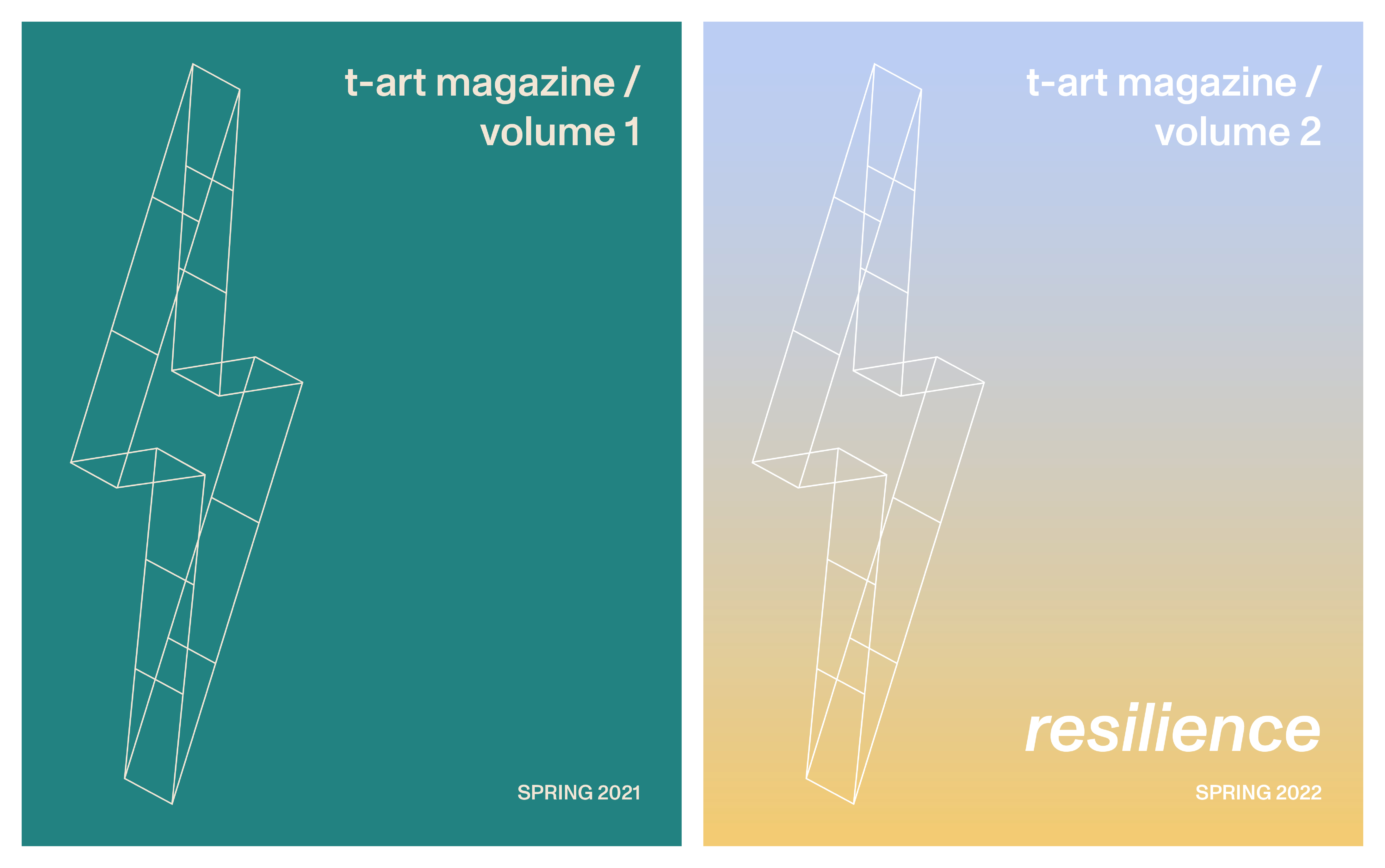 t-art magazine volume 1 spring 2021 and t-art magazine volume 2 resilience 2022  