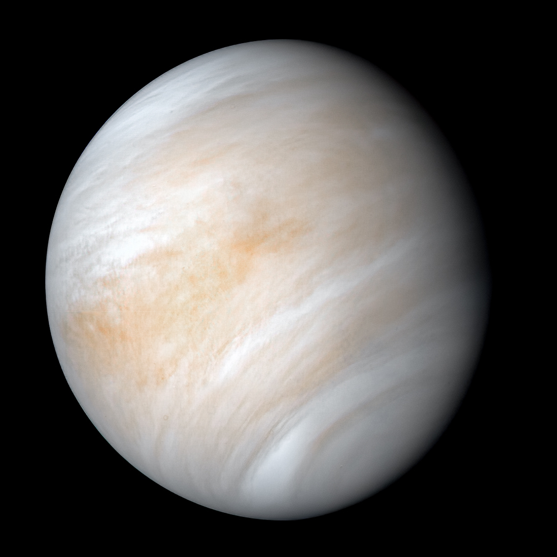 The planet Venus shown against a black background