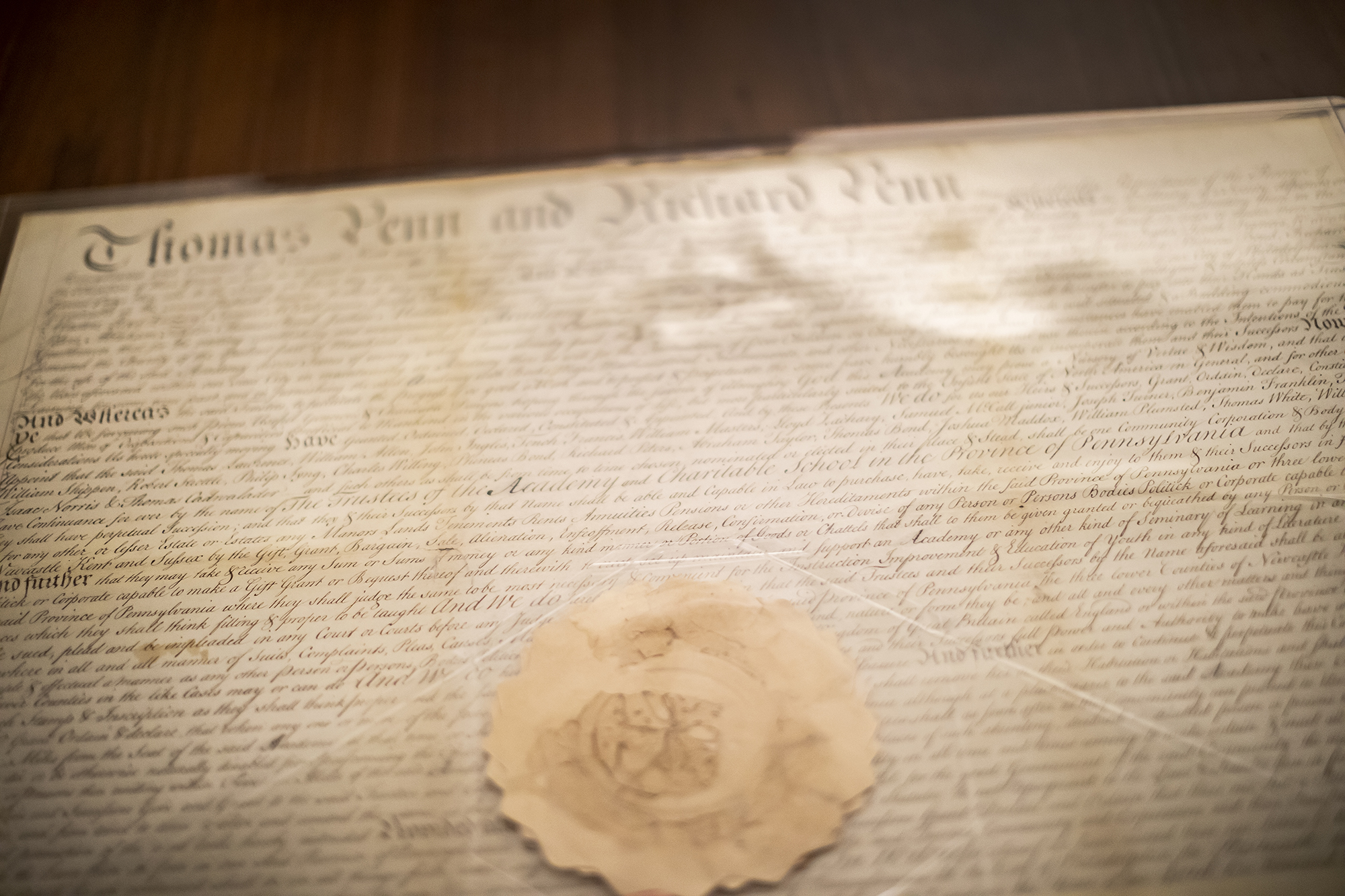 An antique paper and seal from Penn Archives.