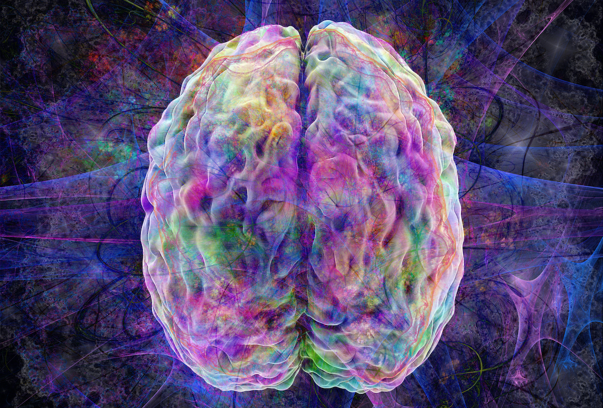 Colorful image of an illustrated brain with neural networks in the back shown by lines and bursts of color.