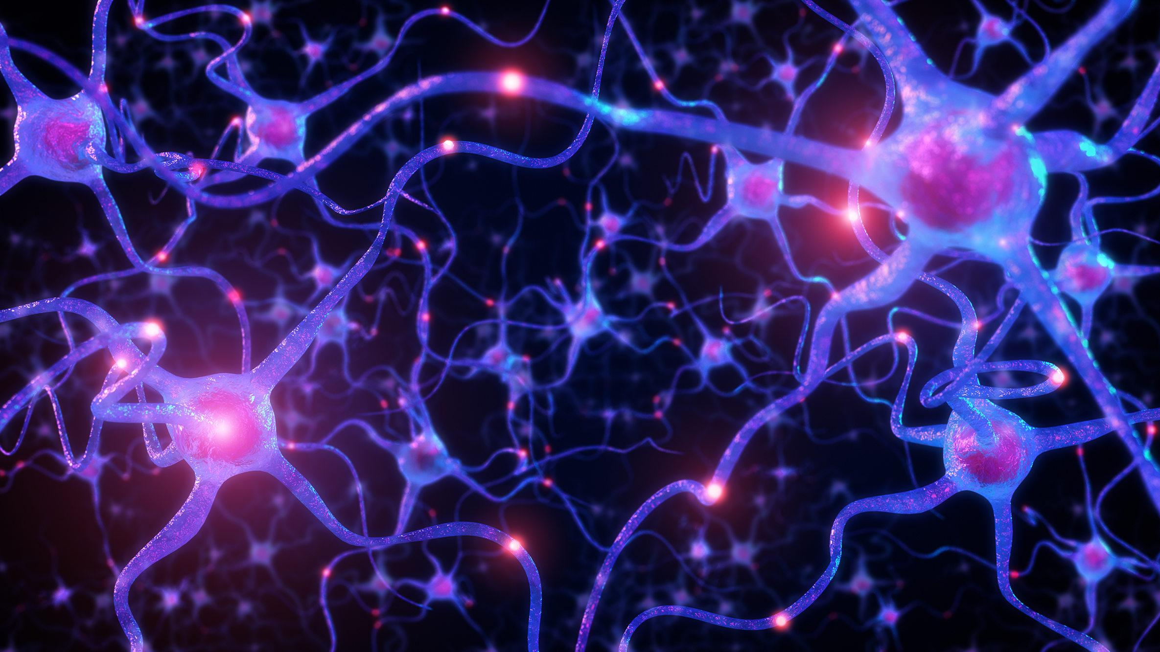 3D illustration of active nerve cells
