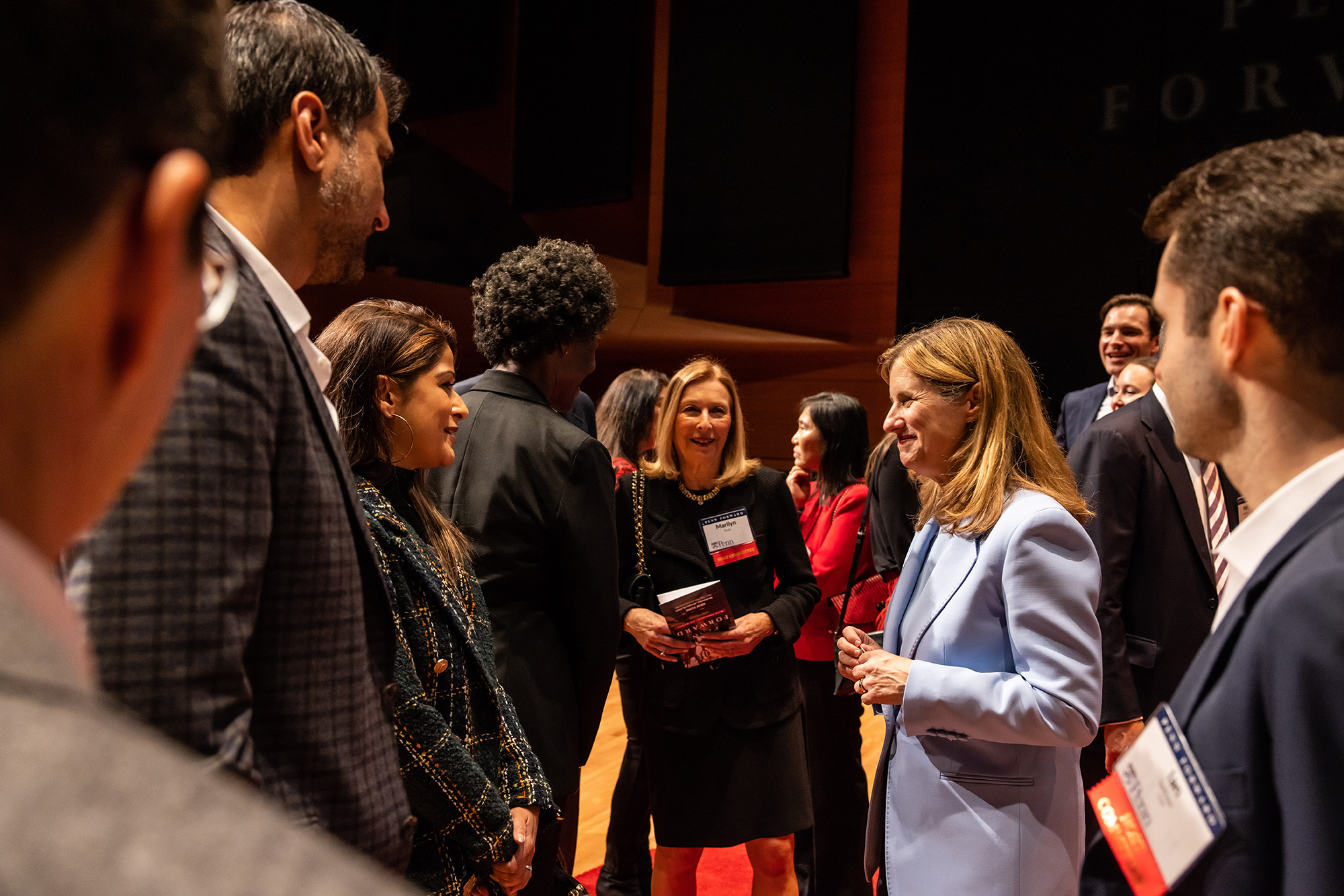 Penn President Liz Magill talks with Penn alumni at Penn Forward NYC.