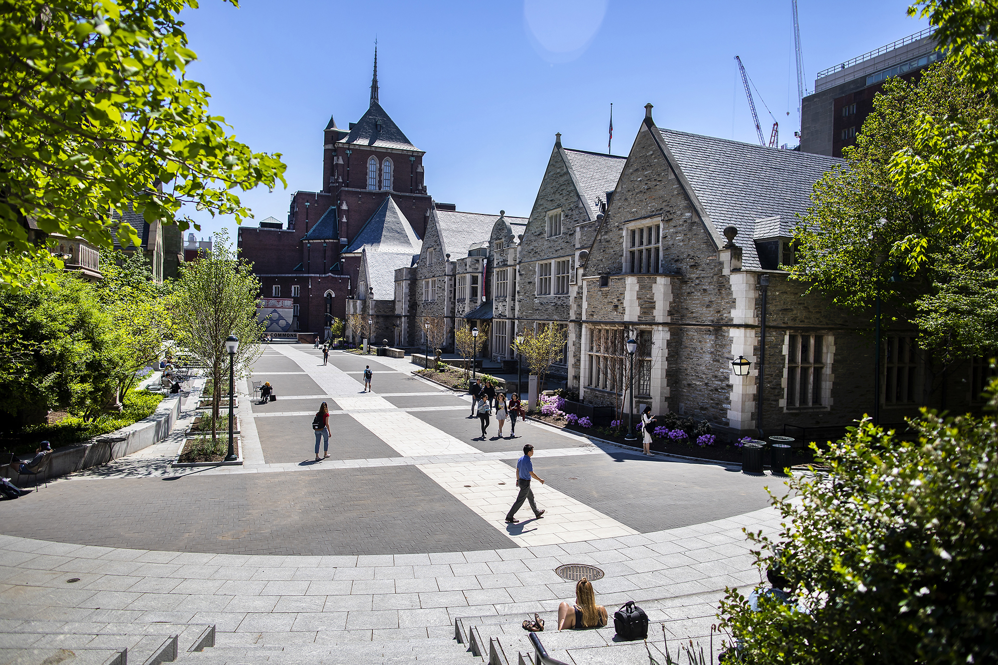 Penn campus with people walking around.