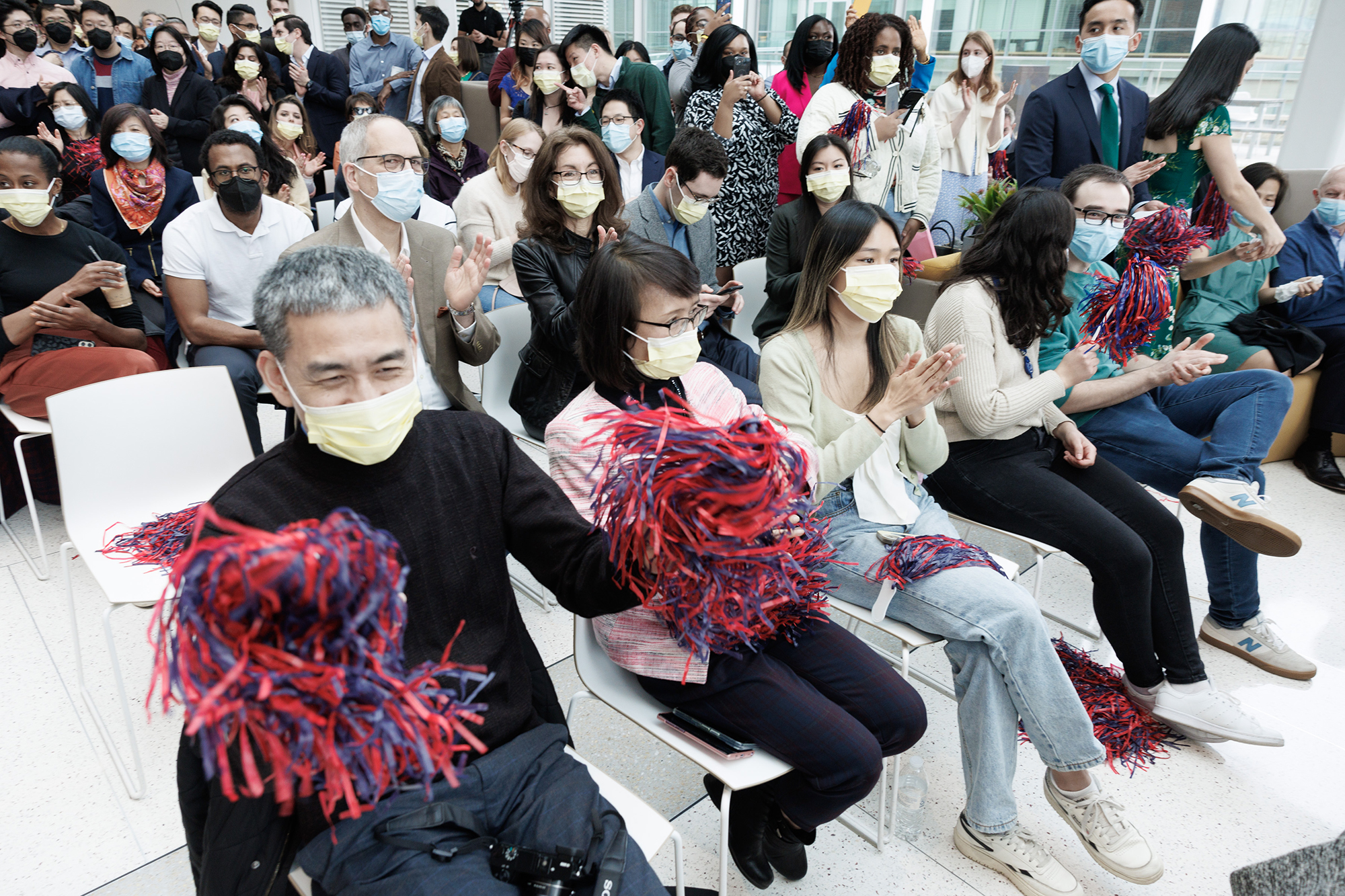 Audience seated in Penn Med atrium at Match Day.