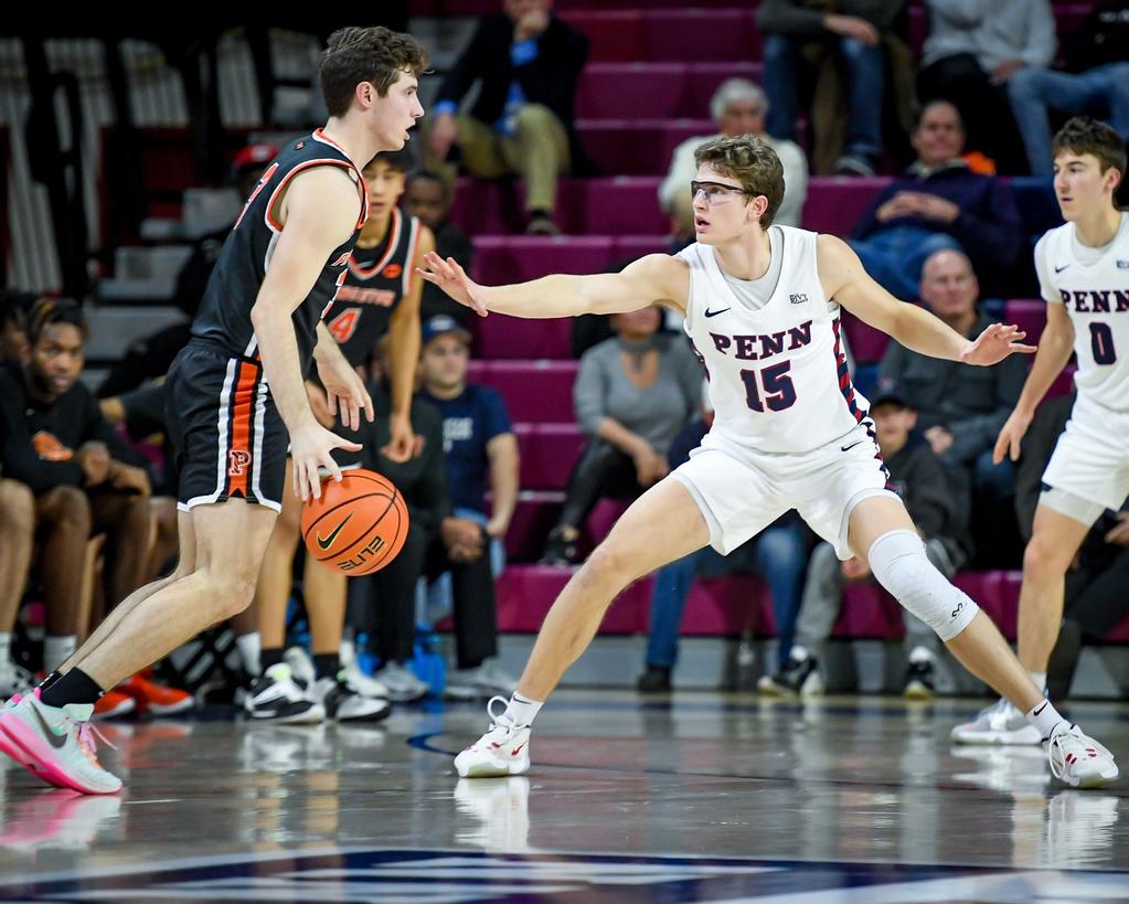 Andrew Laczkowski playing tenecious defence at the Palestra
