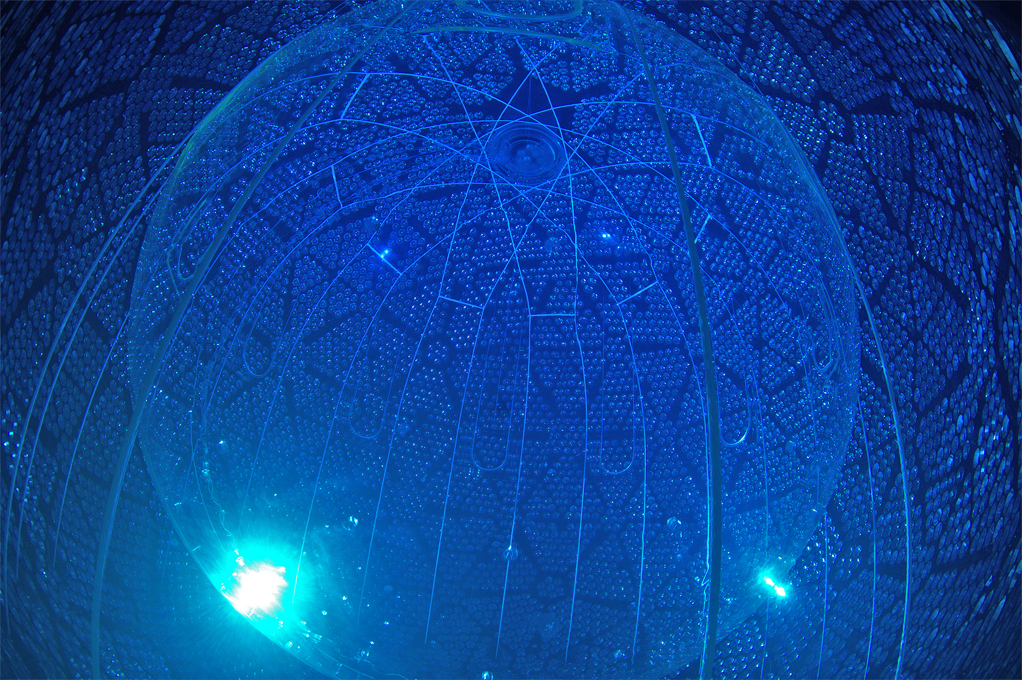 Aview inside the SNO detector when filled with water.