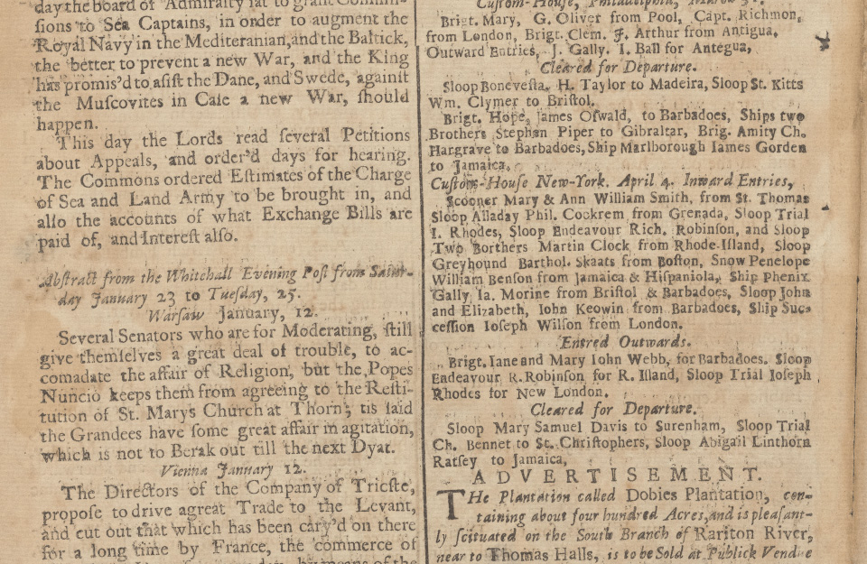 A1726 issue of The New-York Gazette.