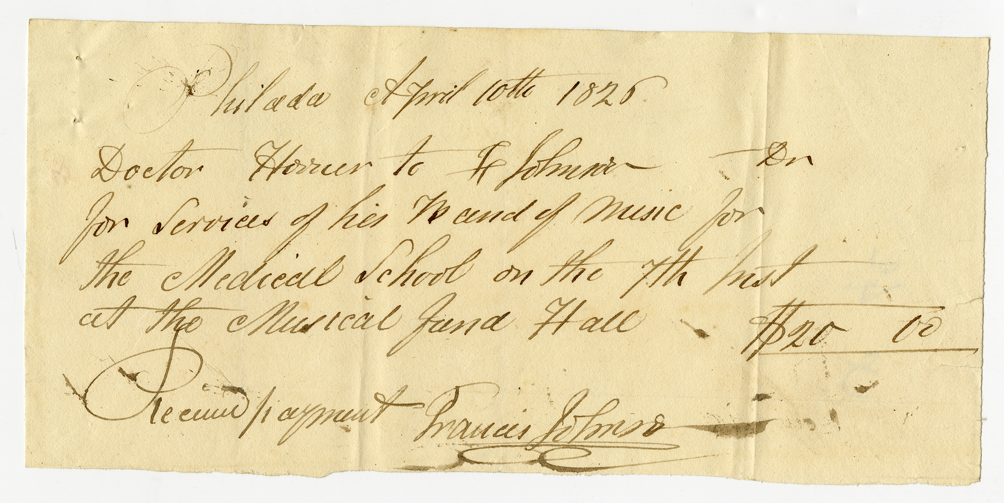 A receipt from 1826.