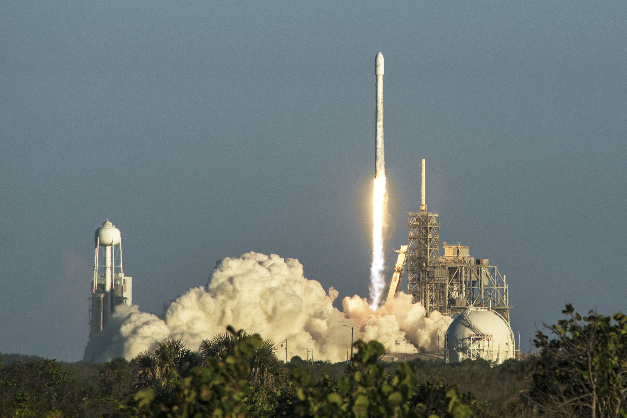 Shot of Falcon 9 Rocket launching from Cape Canaveral at Kennedy Space Center