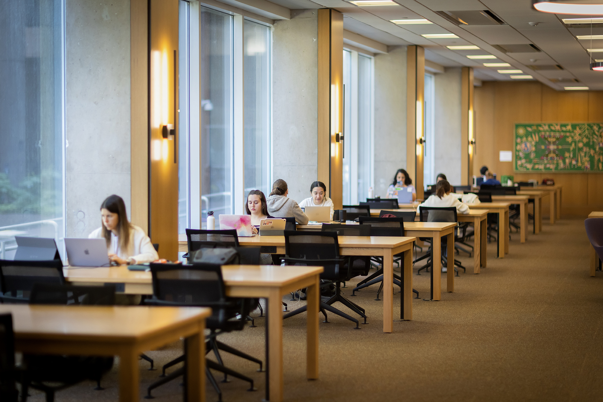 holman biotech commons desk space against windows