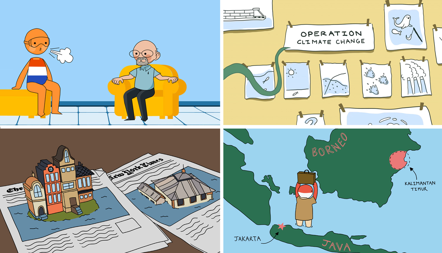 A four-panel animation about climate change.