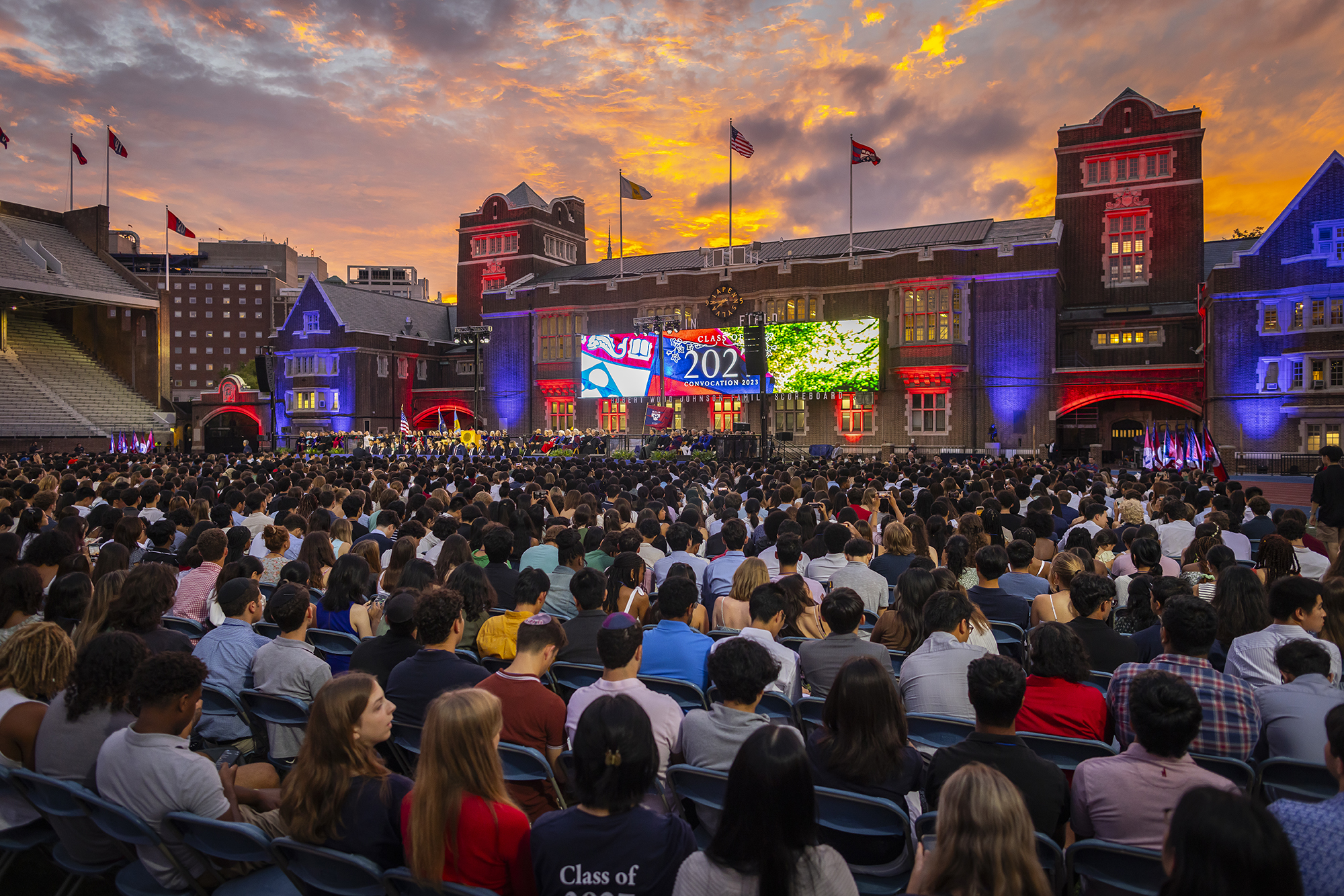 students sit in franklin field during convocation 2023
