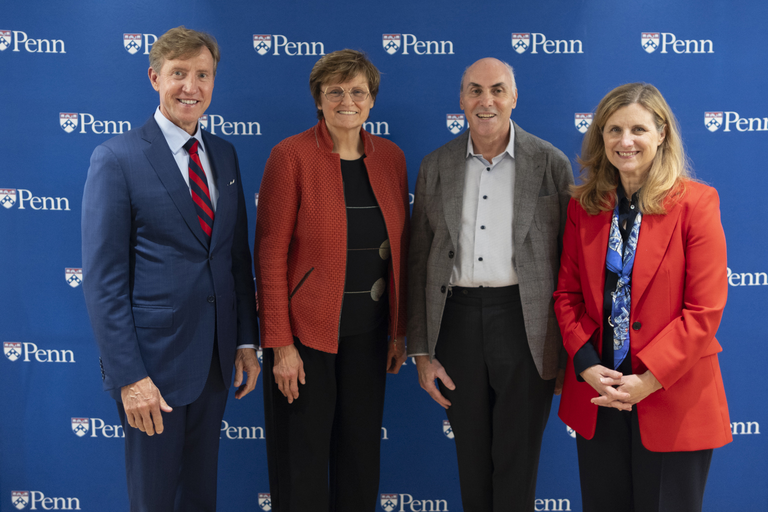 nobel prize group with weissman and kariko with penn president liz magill