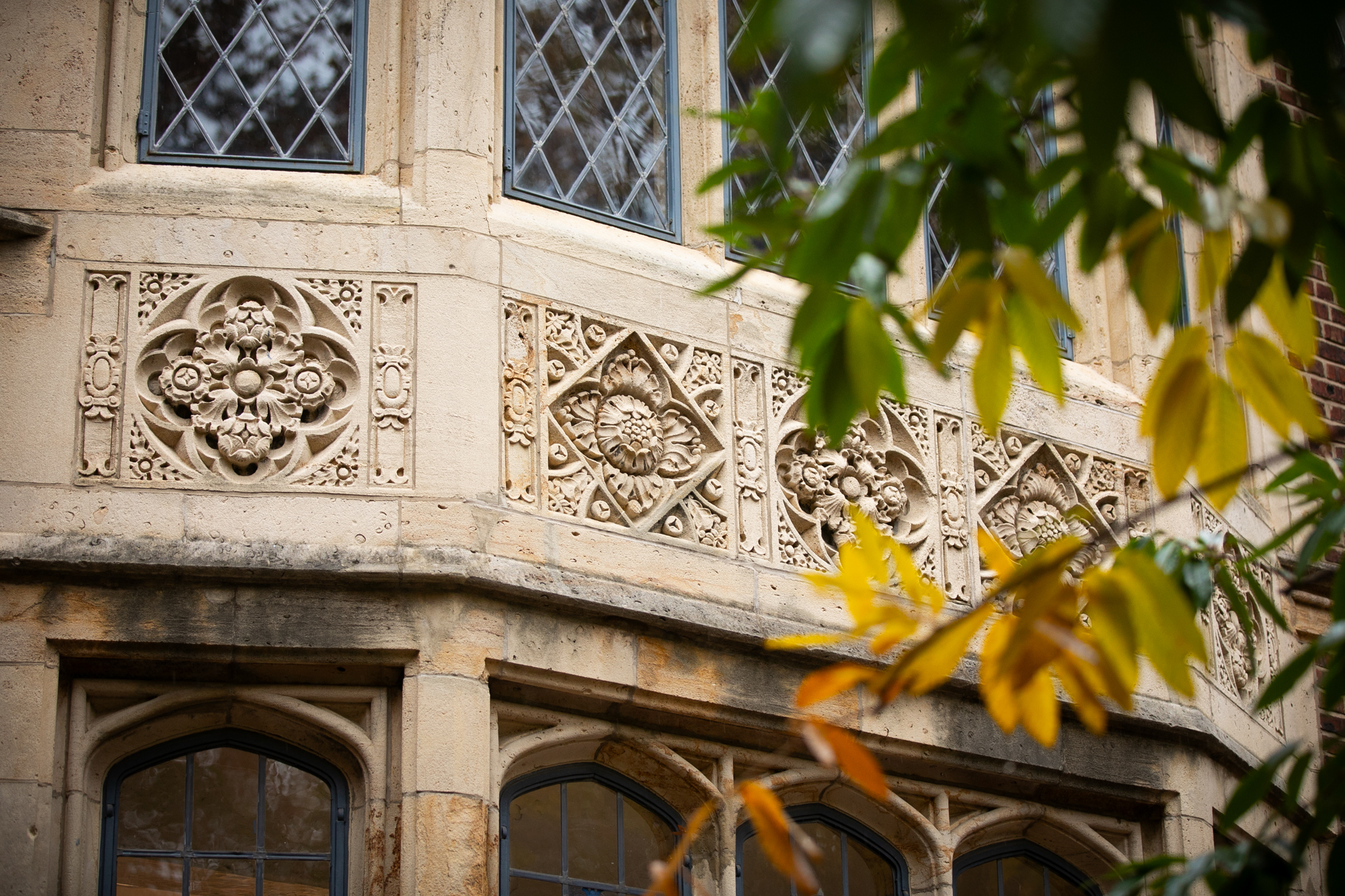 The windows of a building on Penn’s campus.