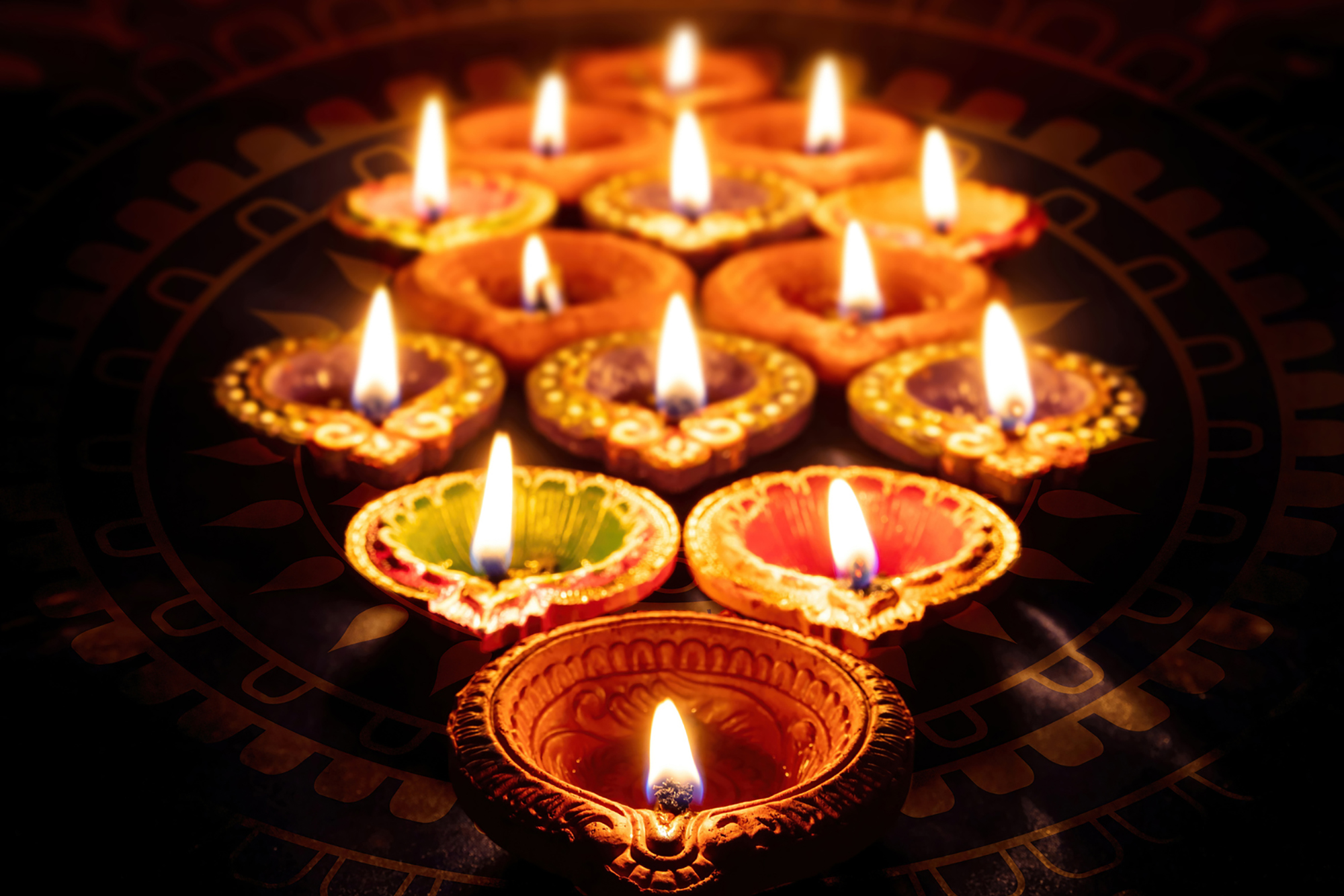 Diwali candles.