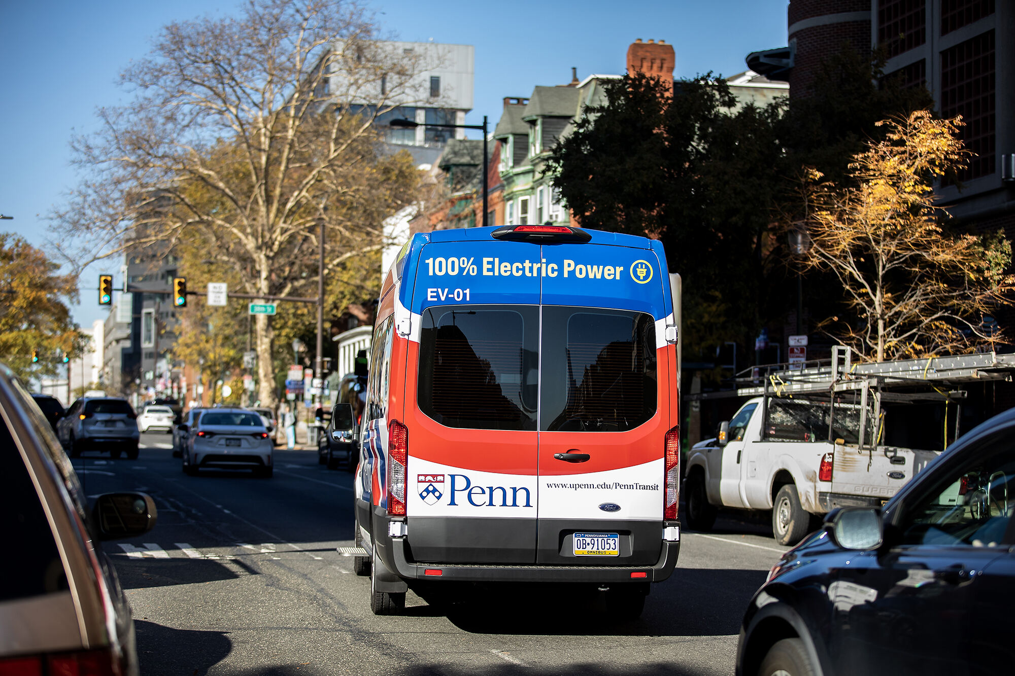 Electric van in Penn's fleet.