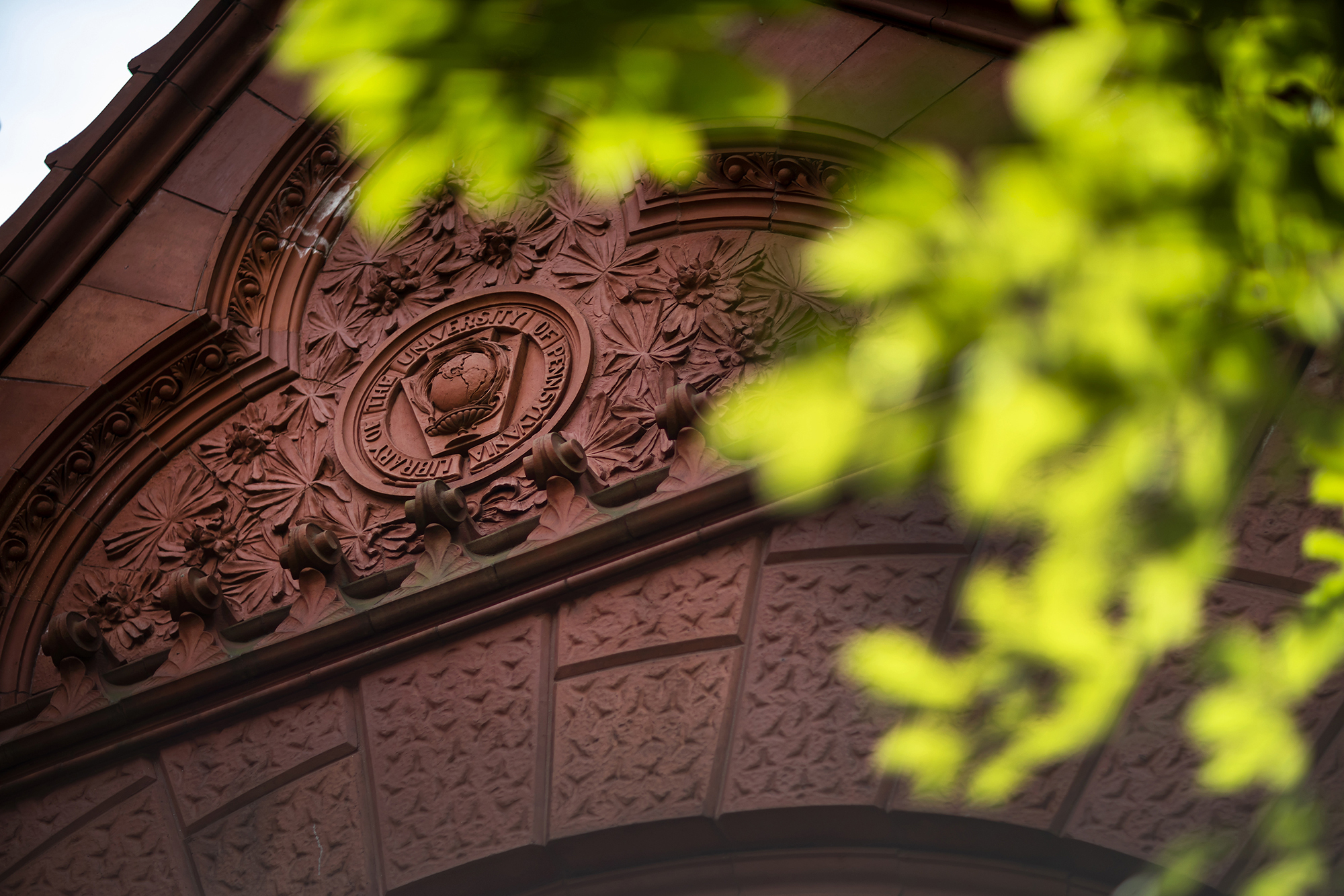 Close up of Fine Arts building, with green tree in front