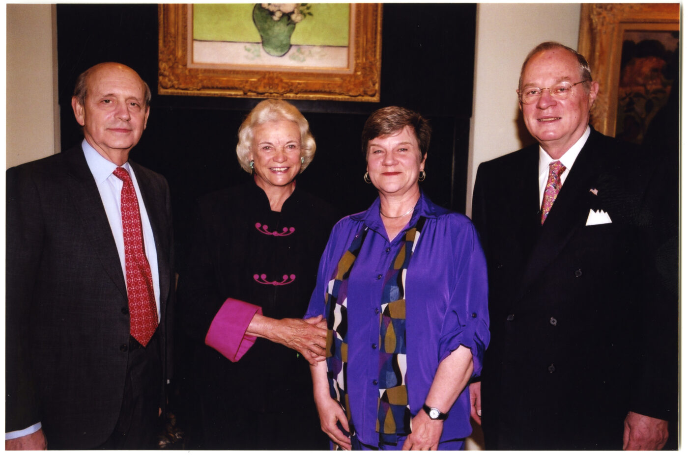 Annenberg Public Policy Center Kathleen Hall Jamieson (third from left) with Justices Stephen Breyer, Sandra Day O’Connor, and Anthony Kennedy at Sunnylands in 2009. 