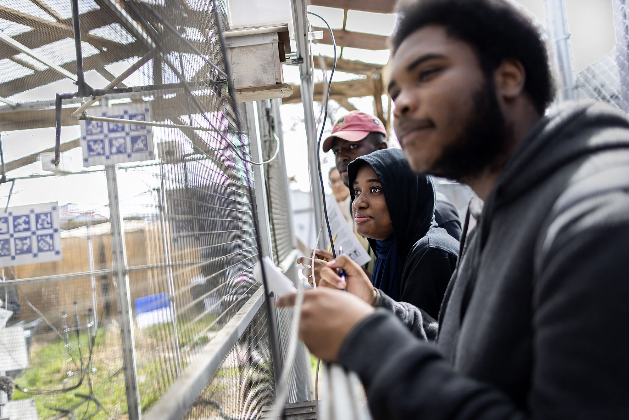 Penn Upward Bound students record bird behaviors.