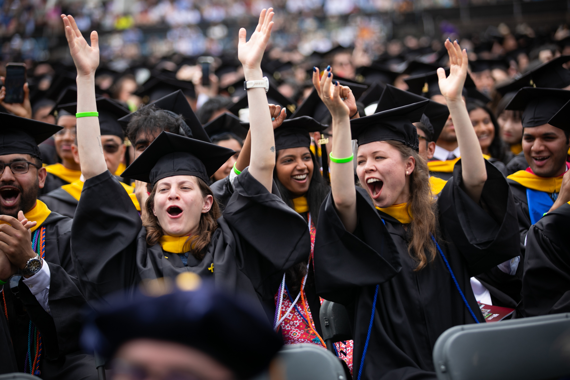 student cheer during commencement ceremony