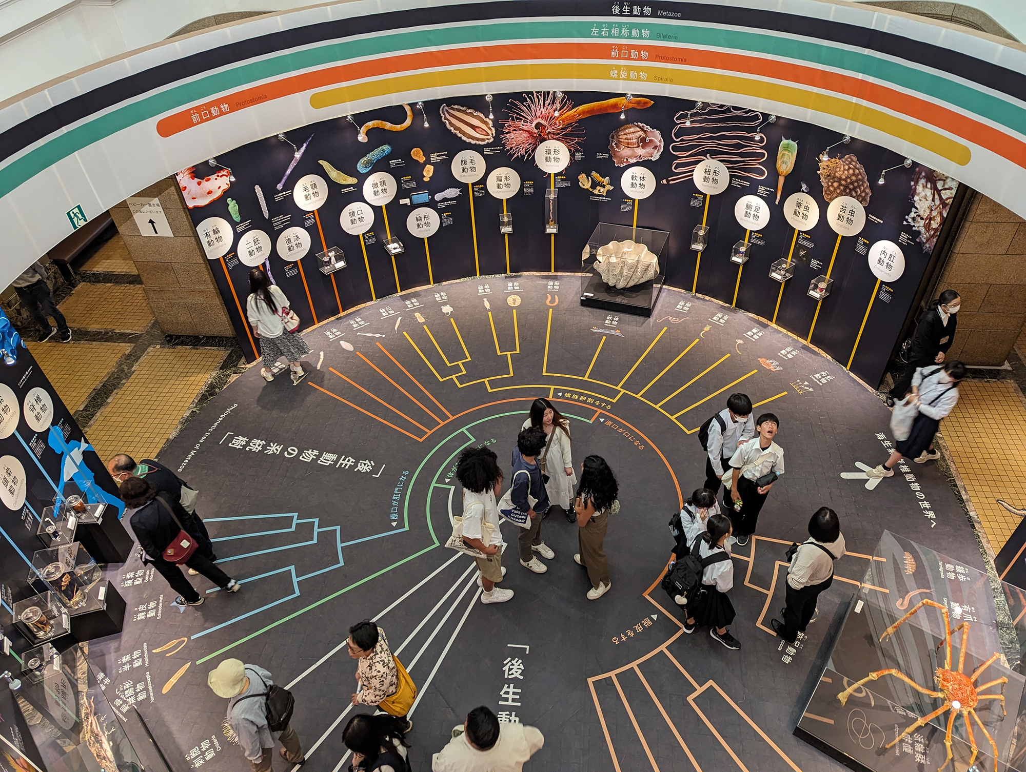 Aerial view of Penn students at a scientific exhibit.