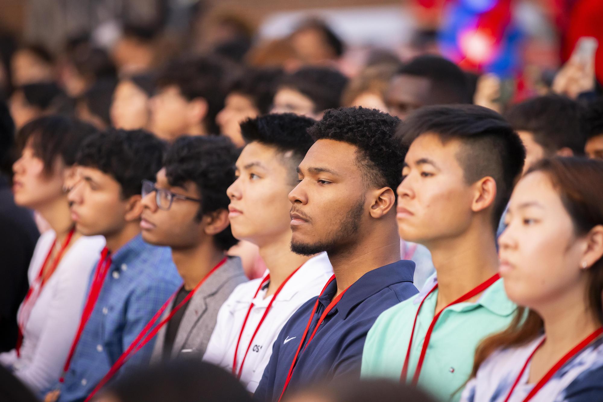 A row of first-year students at Penn’s Class of 2028 during Convocation.