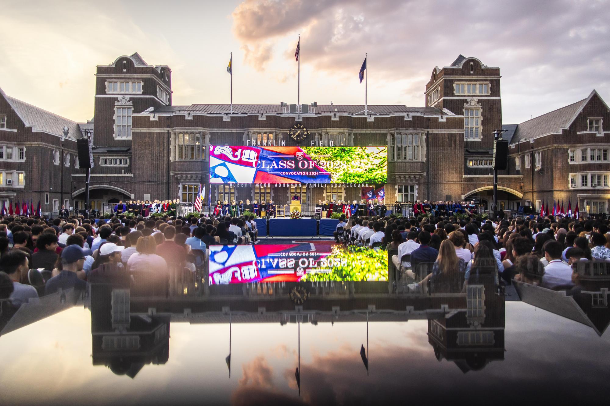 Franklin Field during the Convocation for Penn’s Class of 2028.