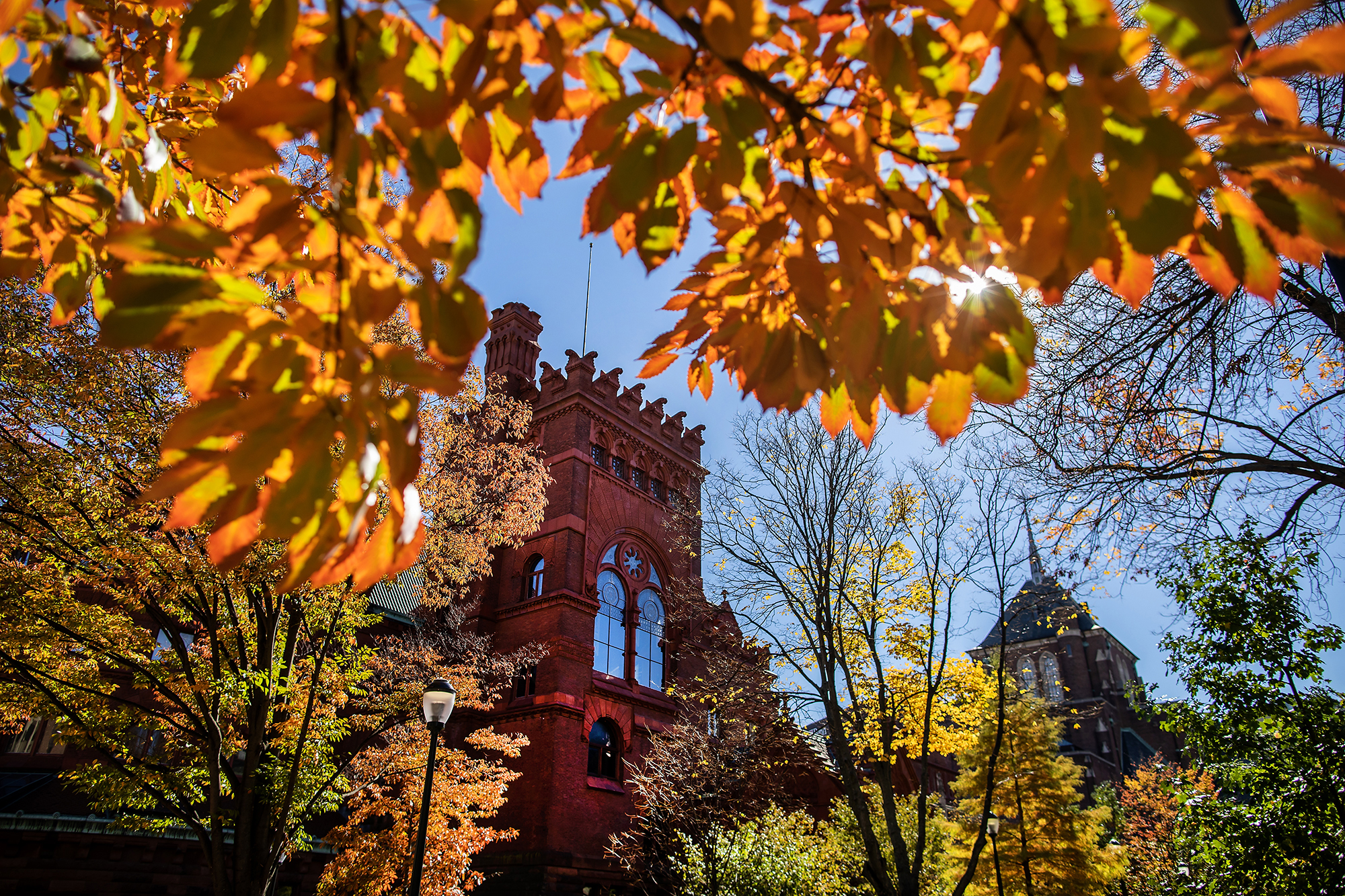 Fisher Fine Arts in fall.