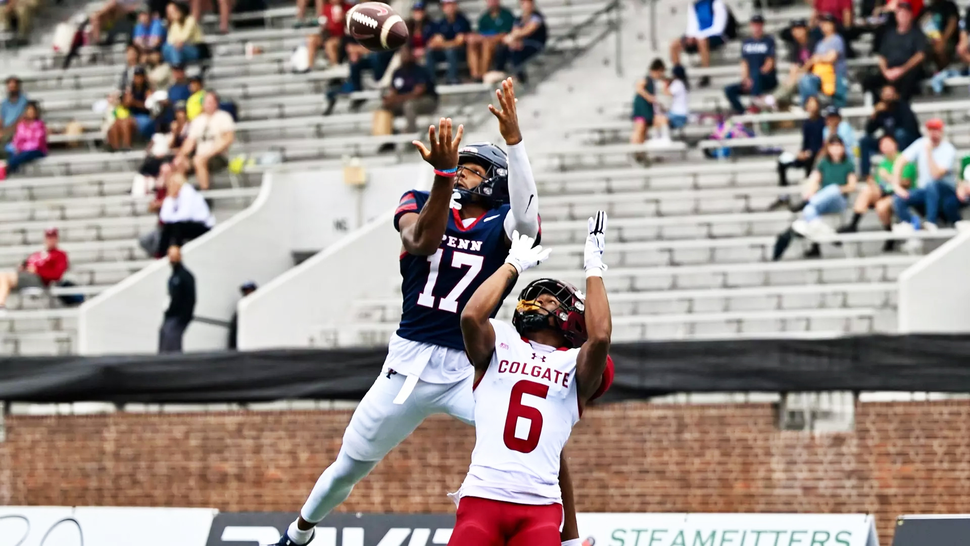 Wide receiver Jared Richardson goes up for the catch against Colgate.