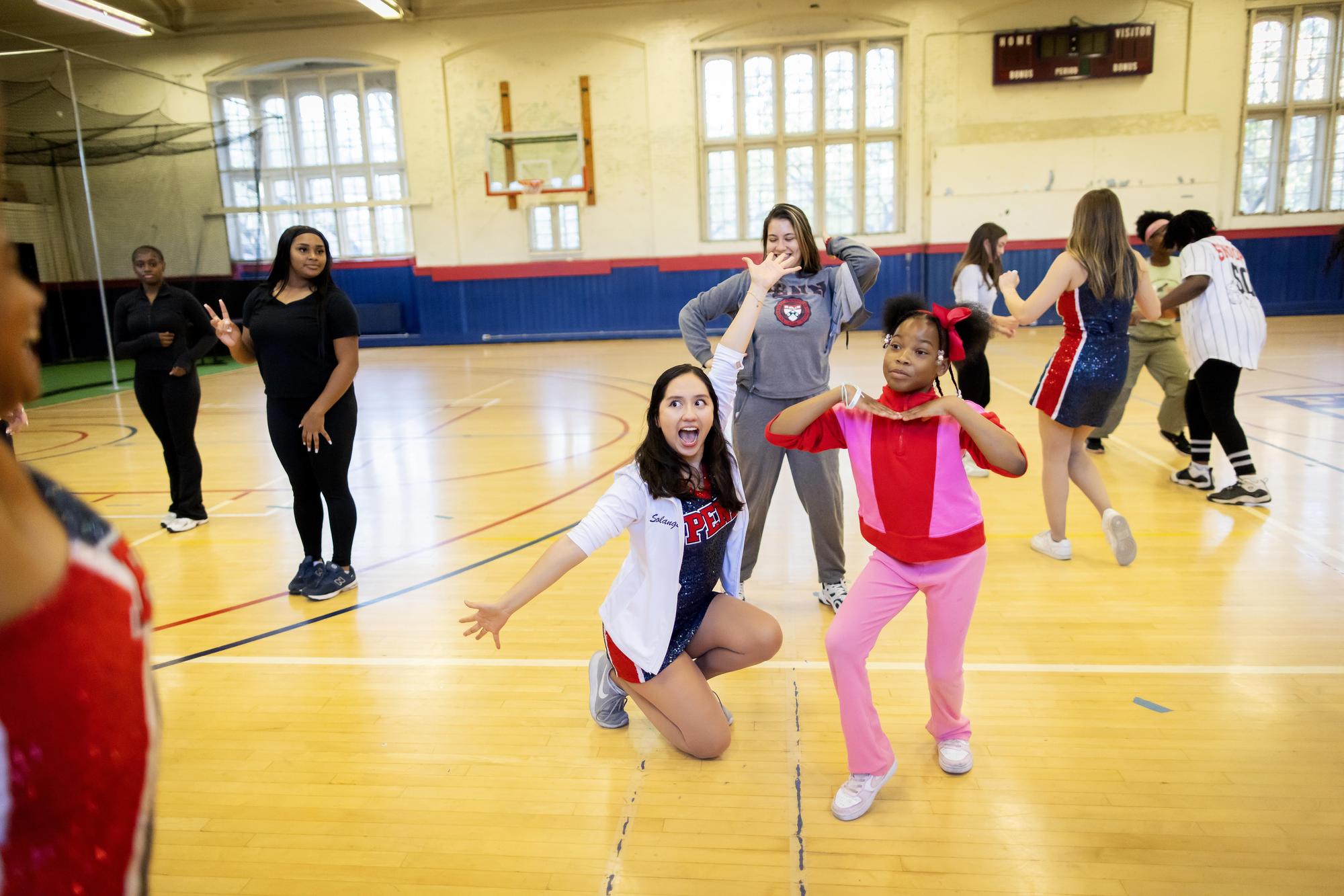 Eva Caiso poses with the Quaker Girls